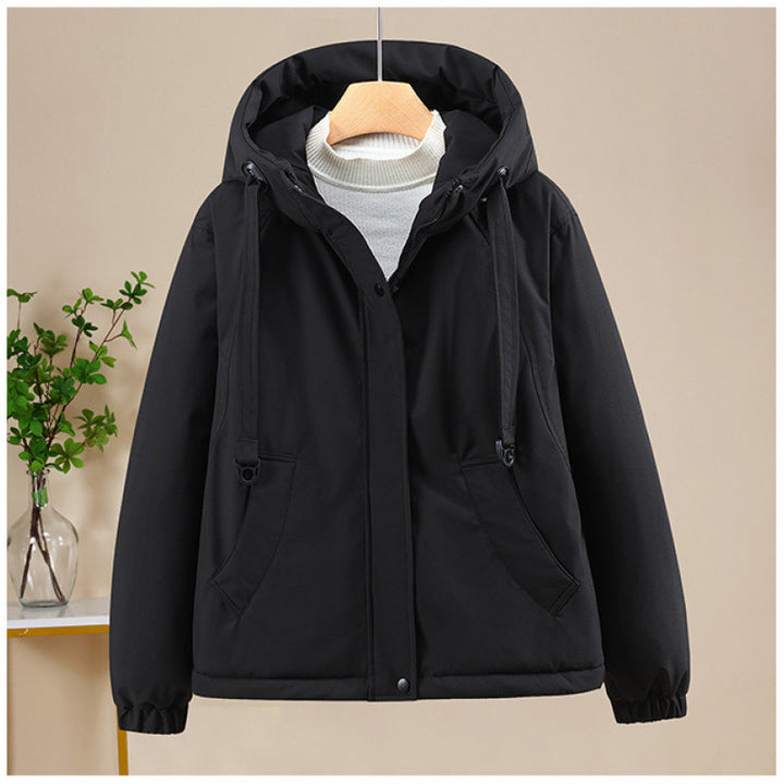 Damen Kurze Thermo-Kapuzenjacke mit Tunnelzug, Winddichter Außenhülle und elastischen Bündchen Echo Archiv