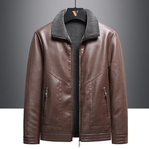 Herren Elegante Kunstlederjacke mit Teddyfutter Echo Archiv