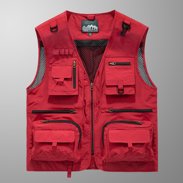 Herren Multifunktionale Outdoorweste mit Mesh‑Belüftung und Mehrfach‑Taschen Echo Archiv