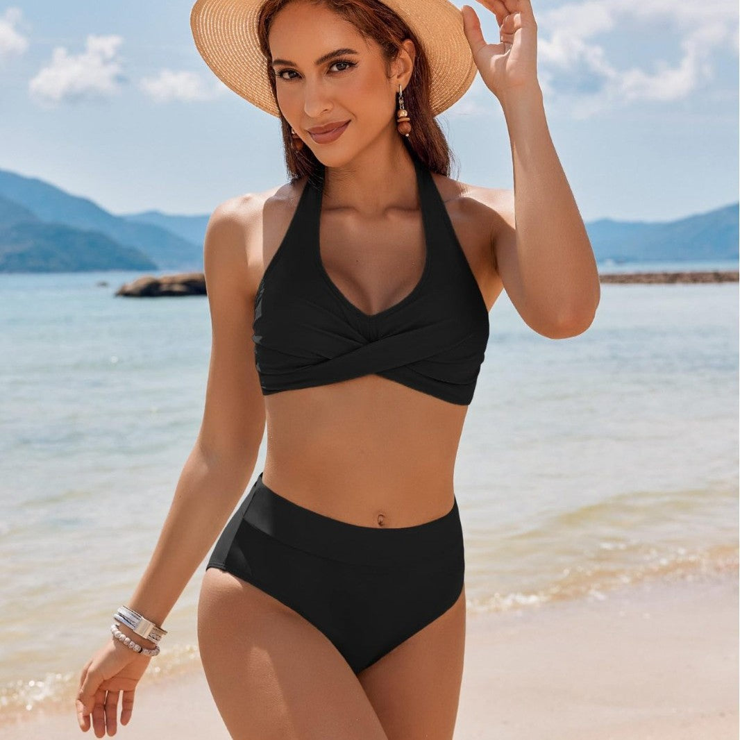 Damen Hochgeschnittener Bikini mit gekreuztem Oberteil Echo Archiv