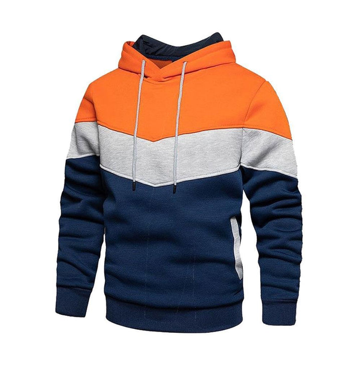 Herren sportlicher Kapuzenpullover mit stylischem Farbmix und praktischen Taschen Echoarchiv