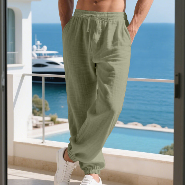 Herren lässige Sommer Freizeithose mit elastischem Bund und seitlichen Taschen Echoarchiv