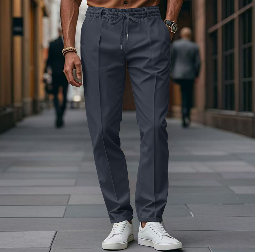 Herren elegante Freizeithose mit praktischen Taschen und elastischem Bund Echoarchiv