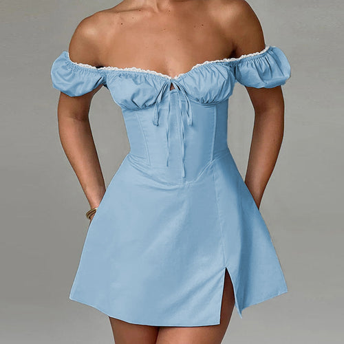 Damen Off-Shoulder Kleid mit Rüschendetails Echo Archiv