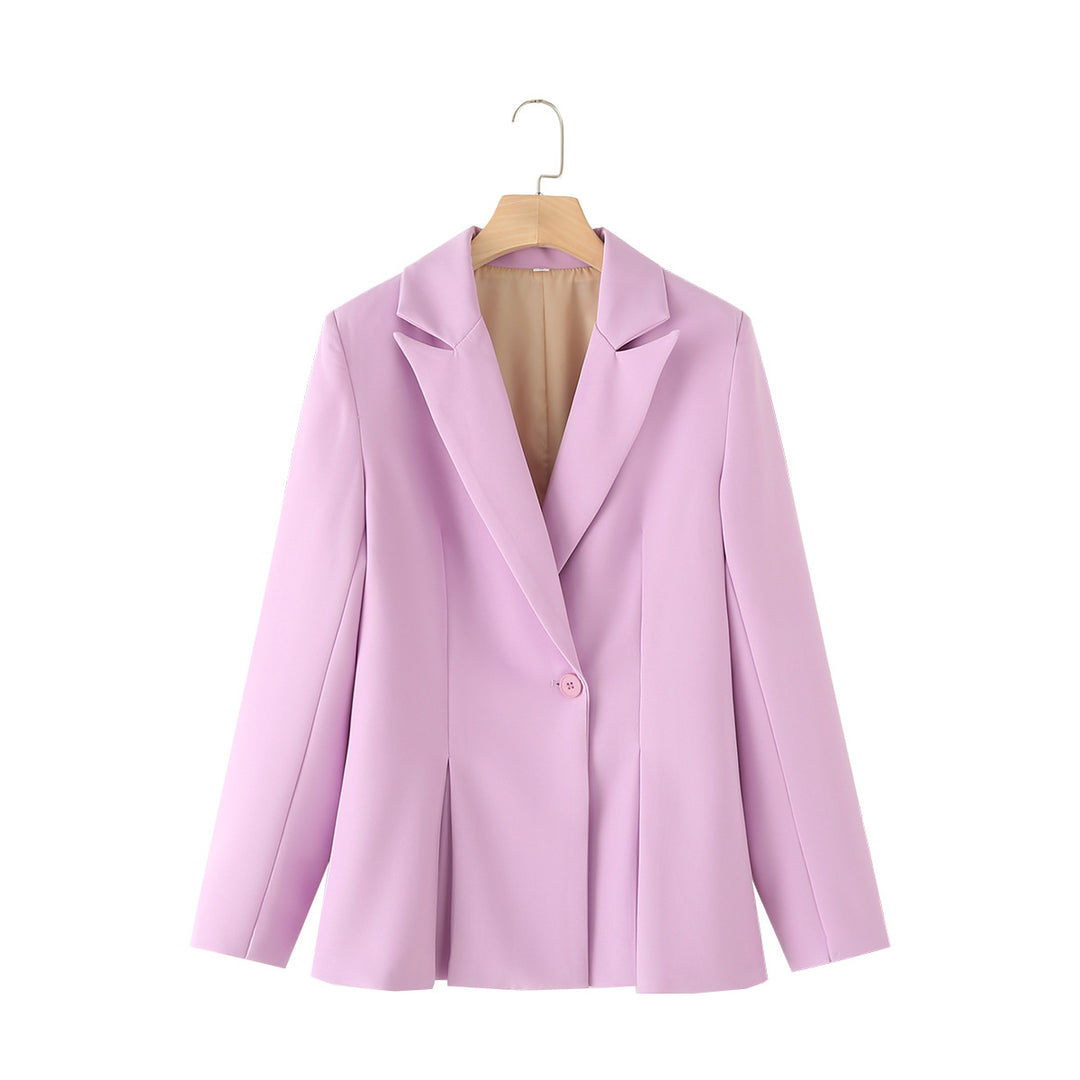 Damen nan taillierter Blazer mit Kellerfalten und Ein-Knopf-Verschluss Echo Archiv