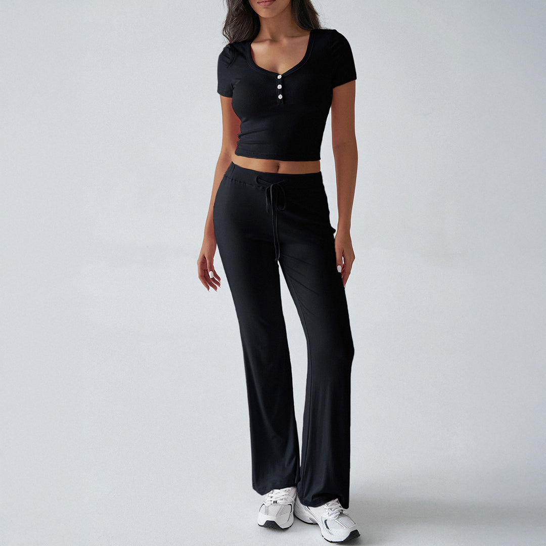 Damen Kombinations-Set mit cropped Oberteil und weiten Hosen Echo Archiv