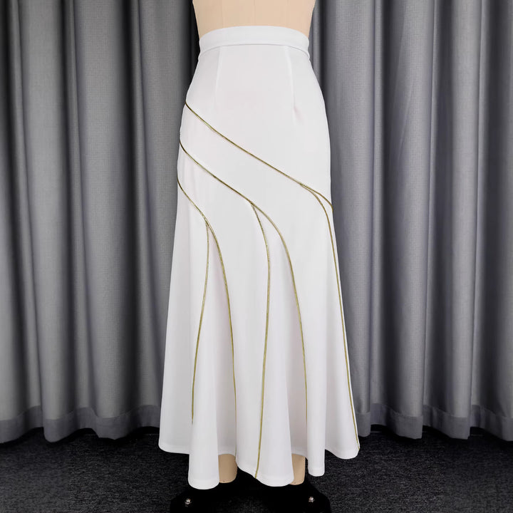 Damen eleganter Maxirock mit Goldakzenten Echo Archiv
