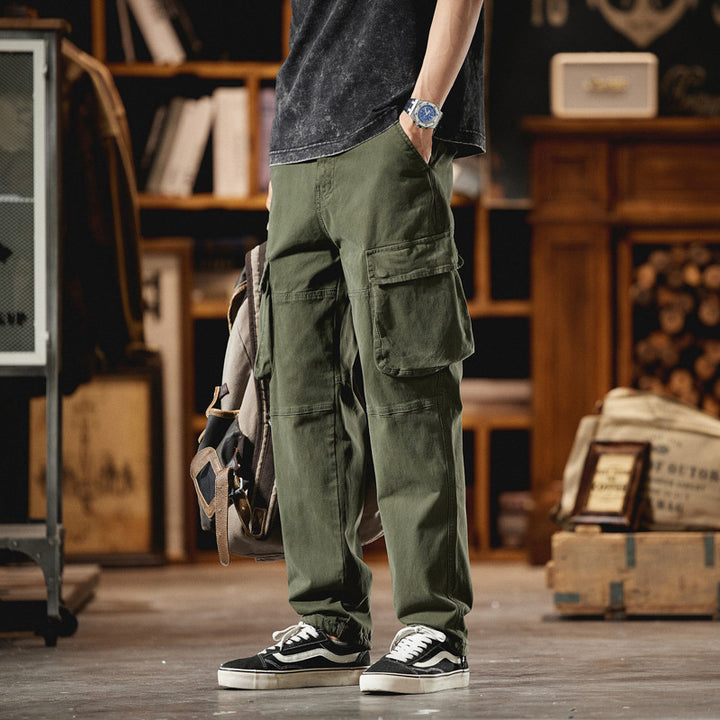 Herren Cargo-Hose im Utility-Look mit Knieabnähern und großen Klappentaschen Echo Archiv