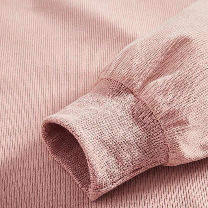 Damen weit geschnittenes Sweatshirt mit geripptem Material und Ballonärmeln – Avérine