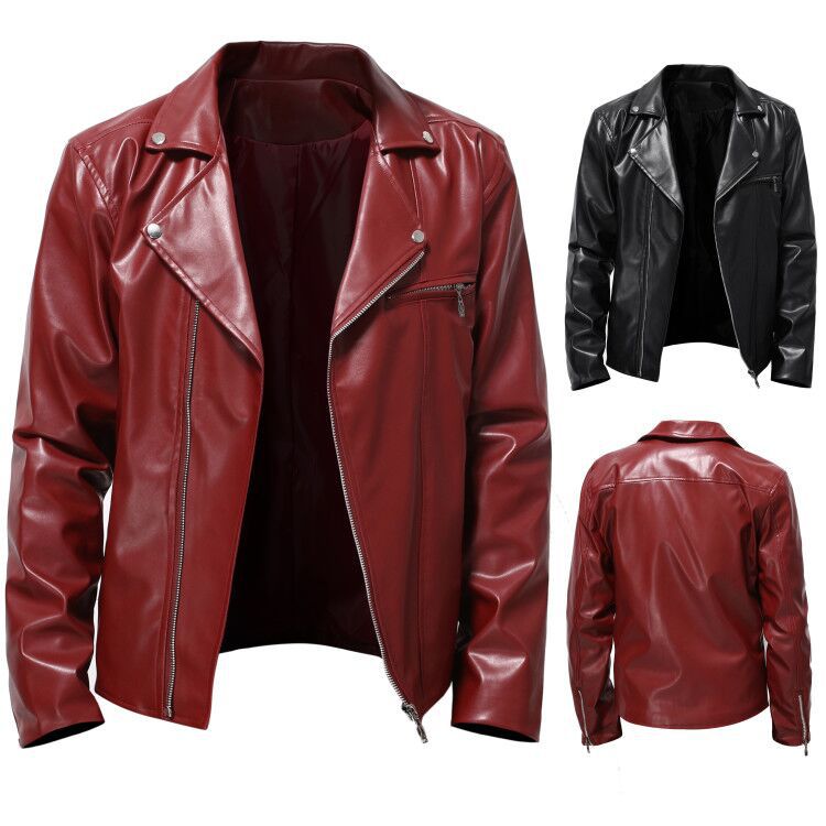 Herren Bikerjacke aus hochwertigem Kunstleder – Brevano