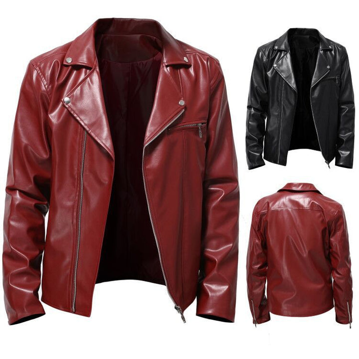 Herren Bikerjacke aus hochwertigem Kunstleder – Brevano