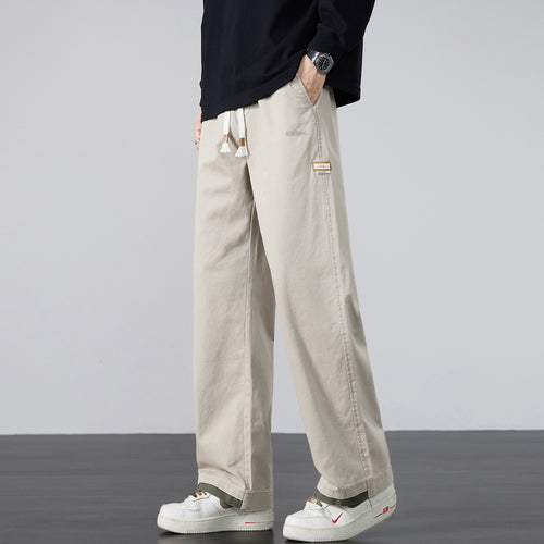 Herren Weite Baumwoll-Canvas-Hose im Wide‑Leg mit Kordelzugbund Echo Archiv