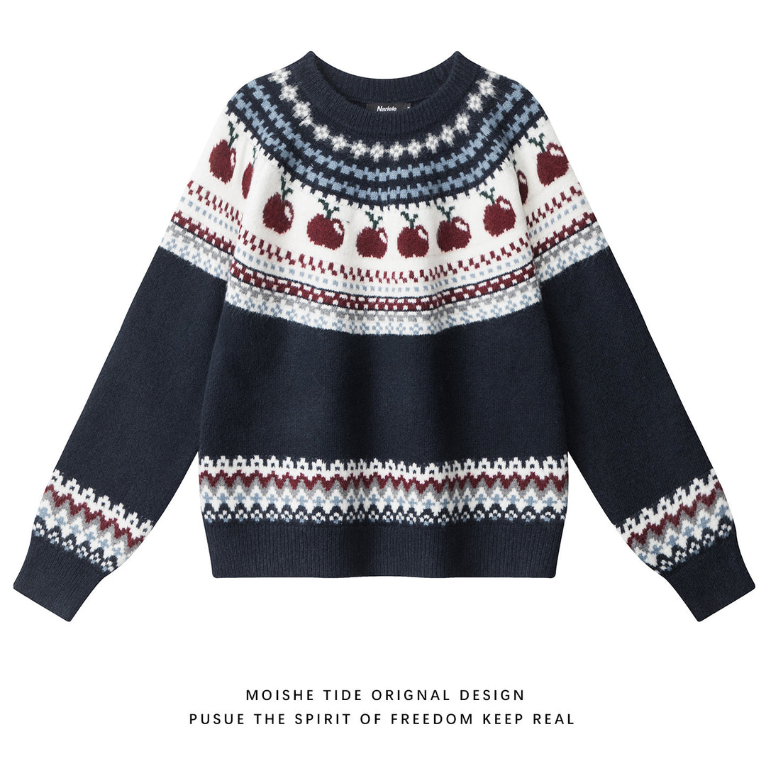 Damen Gemusterter Strickpullover Echoarchiv