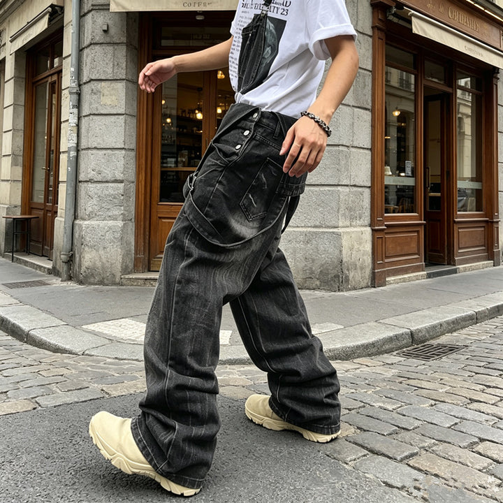 Herren Lässige Denim-Latzhose Echoarchiv