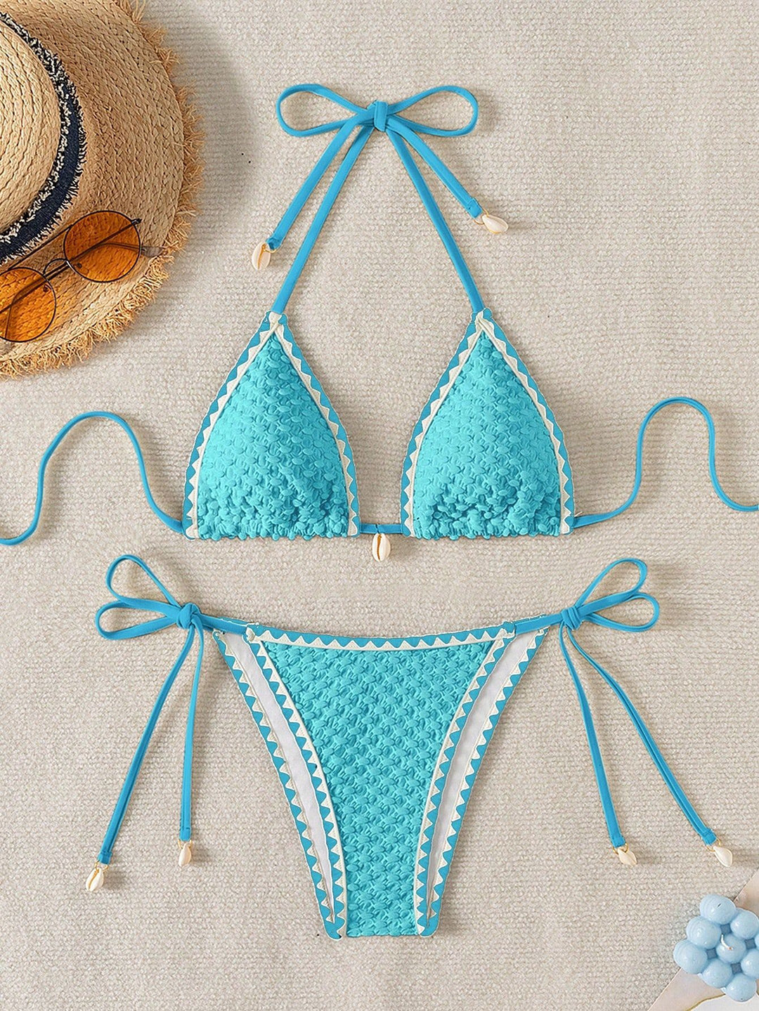 Damen Triangel-Bikini mit zarten Muschelverzierungen Echo Archiv