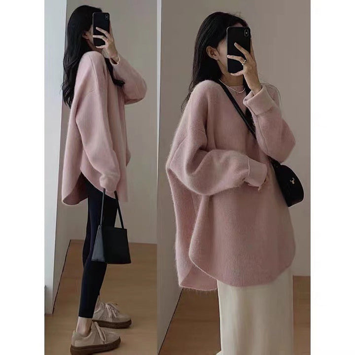 Echoarchiv | Pullover - Damen Herbst Mid-Length Oversized Pullover