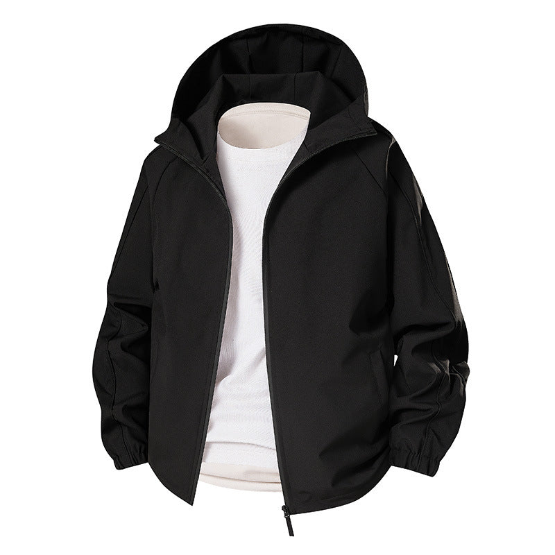 Herren Leichte Softshell-Outdoorjacke mit Kapuze, elastischen Bündchen und durchgehendem Reißverschluss Echoarchiv