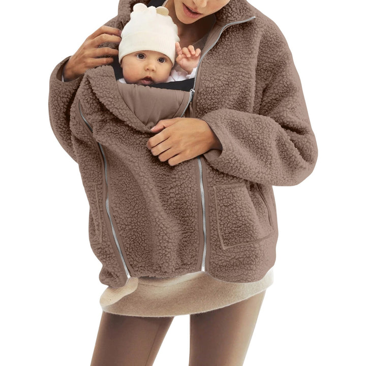 Damen nan Babytrage-Hoodie mit Teddyfutter und Zweiwege-Reißverschluss Echo Archiv