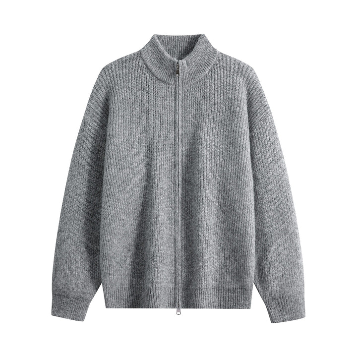 Damen Oversize-Strickjacke mit Rundhalsausschnitt, Rippsaum & Kontrastknöpfen Echoarchiv
