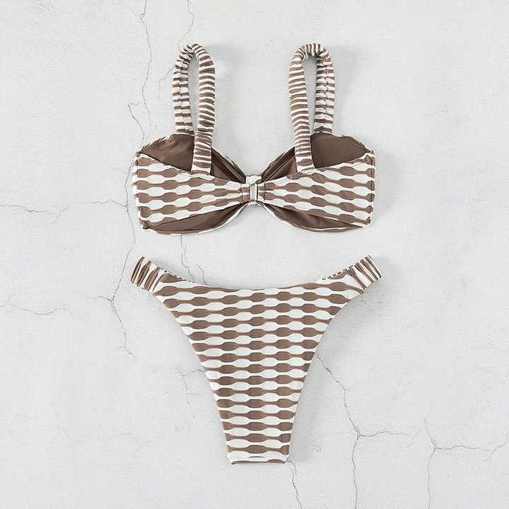Damen Bandeau-Bikini mit einzigartigem Muster und verstellbaren Trägern Echo Archiv