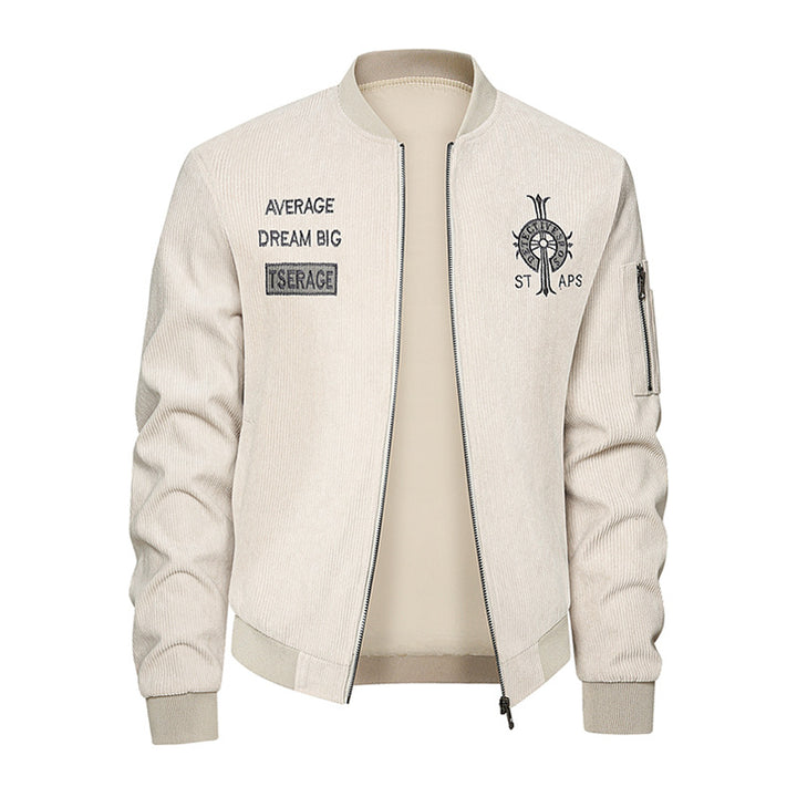 Herren Modische Bomberjacke mit Stickerei Echo Archiv