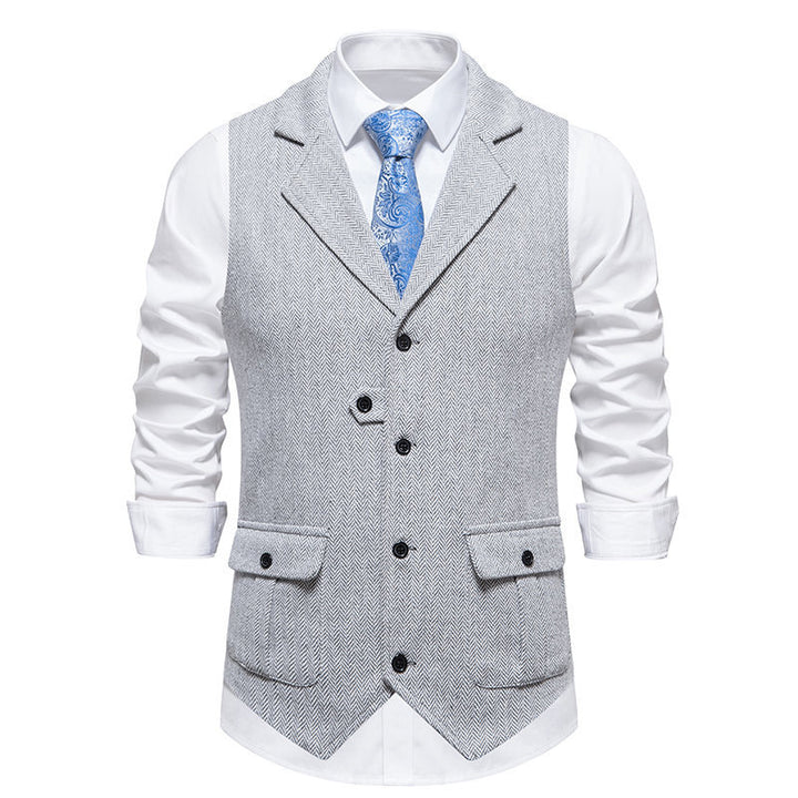 Herren elegante Weste mit strukturiertem Hahnentritt-Muster Echoarchiv