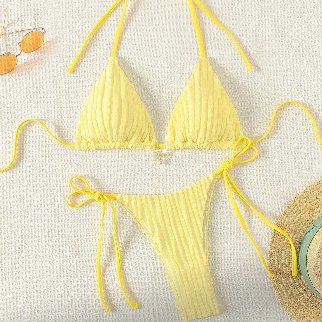 Damen Triangel-Bikini mit strukturierter Rippoptik Echo Archiv
