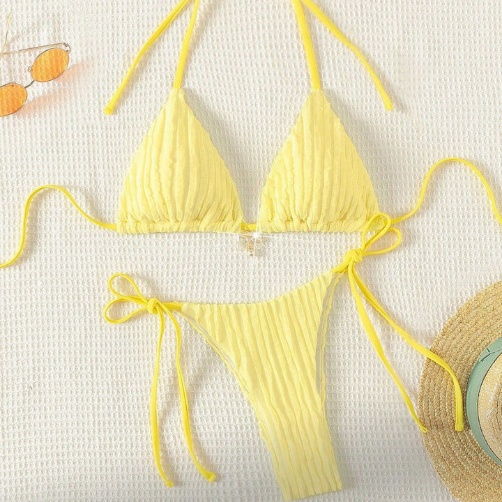 Damen Triangel-Bikini mit strukturierter Rippoptik Echo Archiv