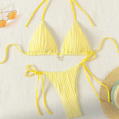 Damen Triangel-Bikini mit strukturierter Rippoptik Echo Archiv