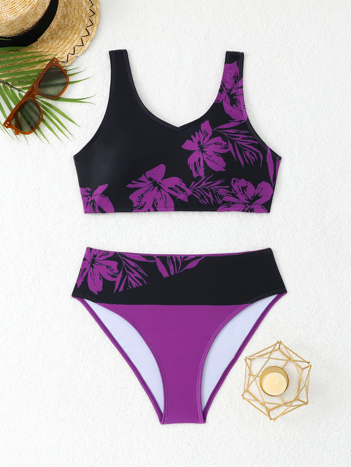 Damen Sportlicher Bikini mit floralem Design Echo Archiv