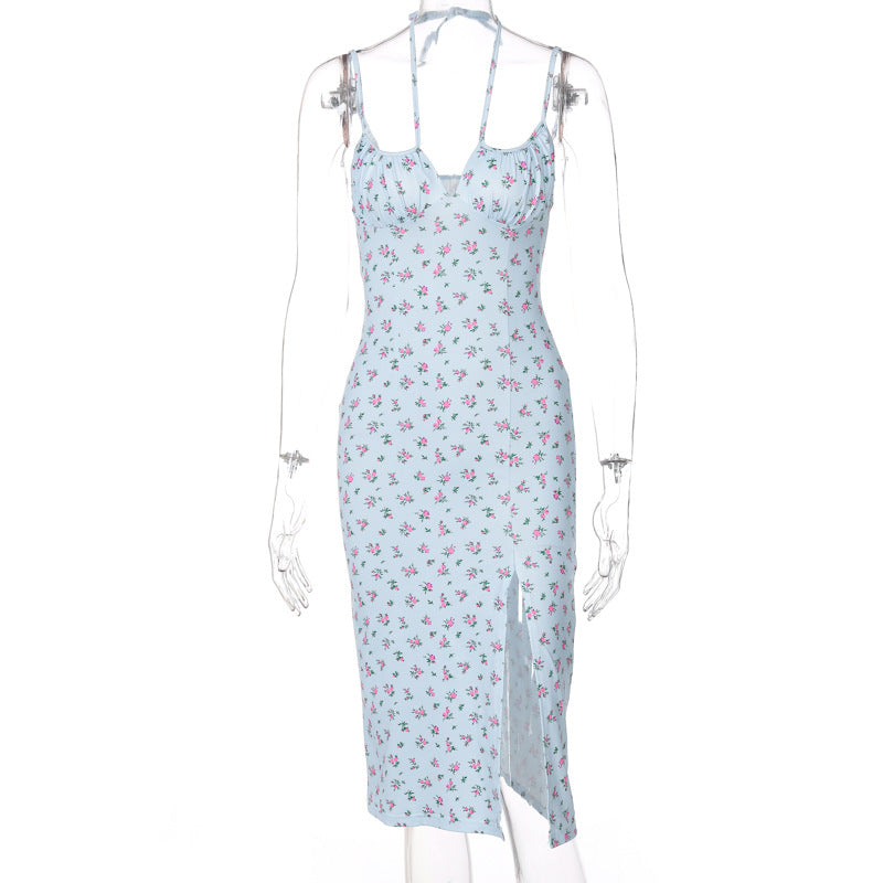 Damen Midi-Kleid mit floralem Muster und raffiniertem Schlitz Echo Archiv