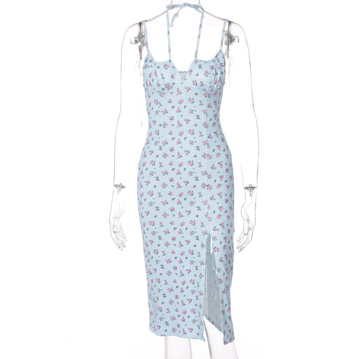 Damen Midi-Kleid mit floralem Muster und raffiniertem Schlitz Echo Archiv