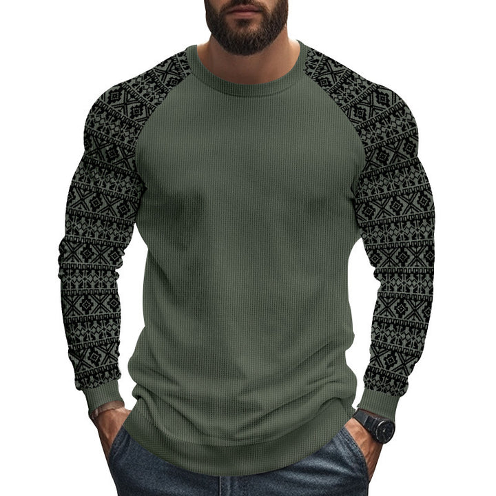 Herren modischer Langarmpullover mit geometrischem Muster Echoarchiv