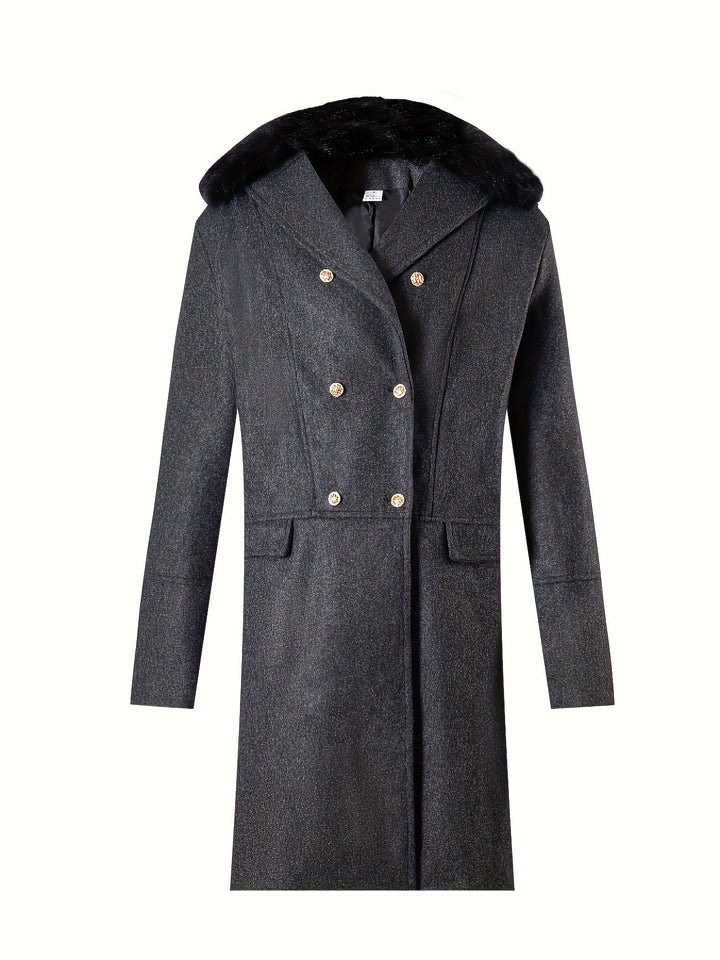 Herren eleganter Langmantel mit Teddyfellkragen Echoarchiv