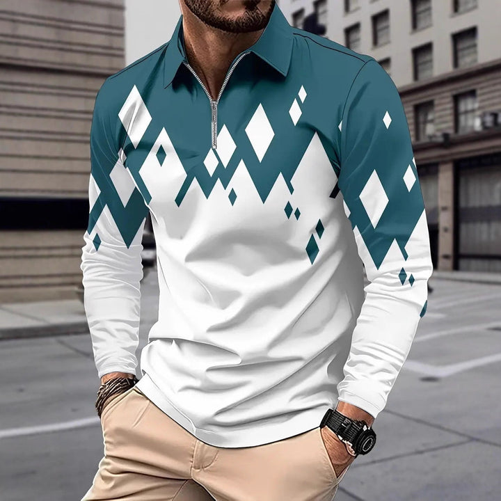 Herren stylisches Langarmshirt mit modernem Karomuster Echoarchiv