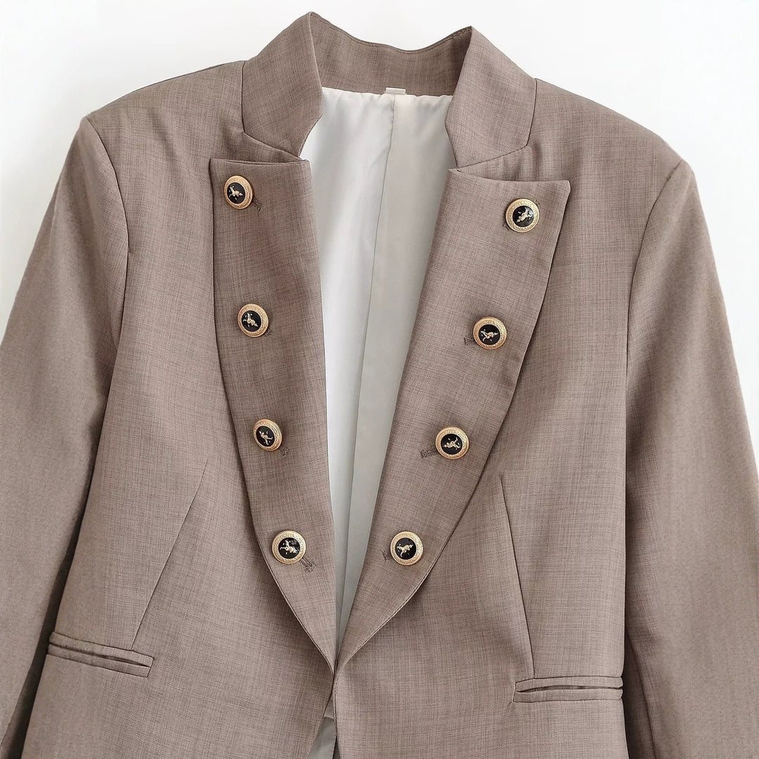 Damen Kurzblazer mit taillierter Silhouette und dekorativer Doppelreihe Zierknöpfe Echo Archiv