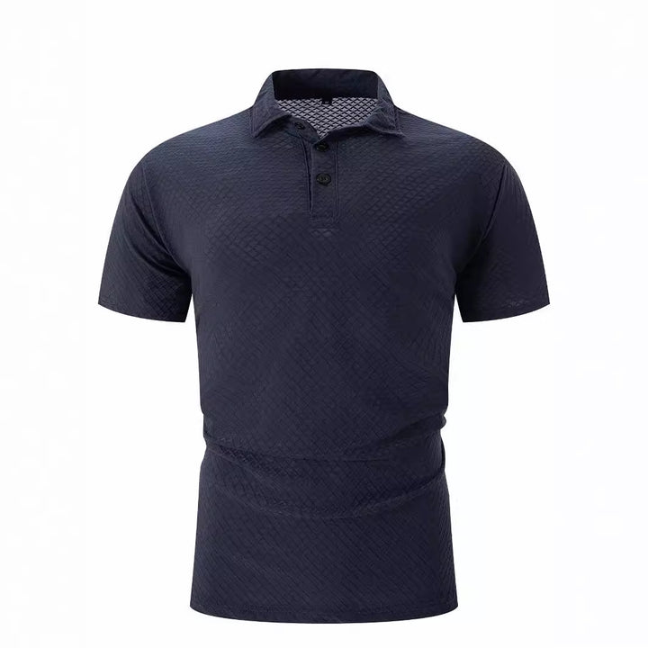 Herren modernes Kurzarm-Polohemd mit strukturiertem Design Echoarchiv