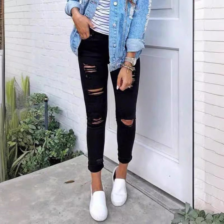Damen Skinny Jeans mit modischen Rissen – Dénora