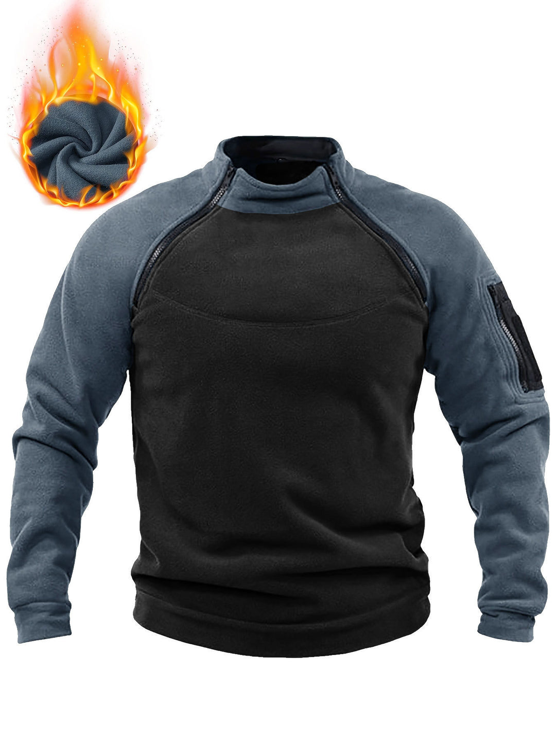 Herren Technischer Fleece-Combat-Pullover mit verstärkter Frontplatte & Schulterreißverschlüssen Echo Archiv