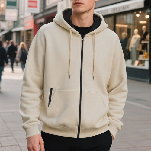Herren Fleecejacke mit hohem Kragen und praktischen Taschen Echoarchiv