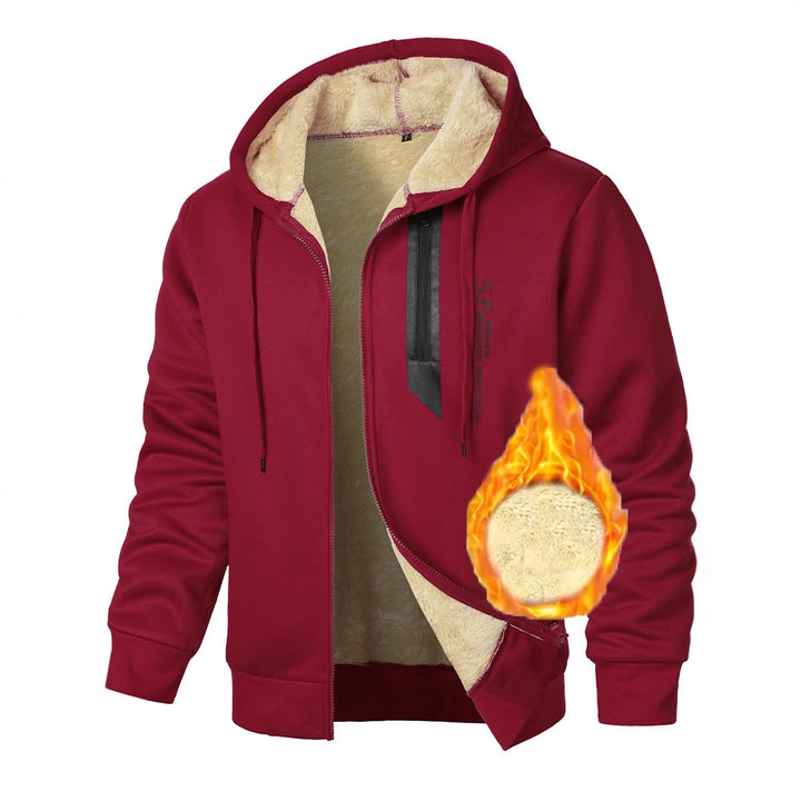 Herren Fleece-Kapuzenjacke mit wärmendem Innenfutter und praktischen Reißverschlusstaschen Echoarchiv