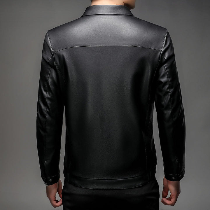 Herren Lederblouson mit wärmendem Fellfutter, Hemdkragen und Reißverschluss Echo Archiv