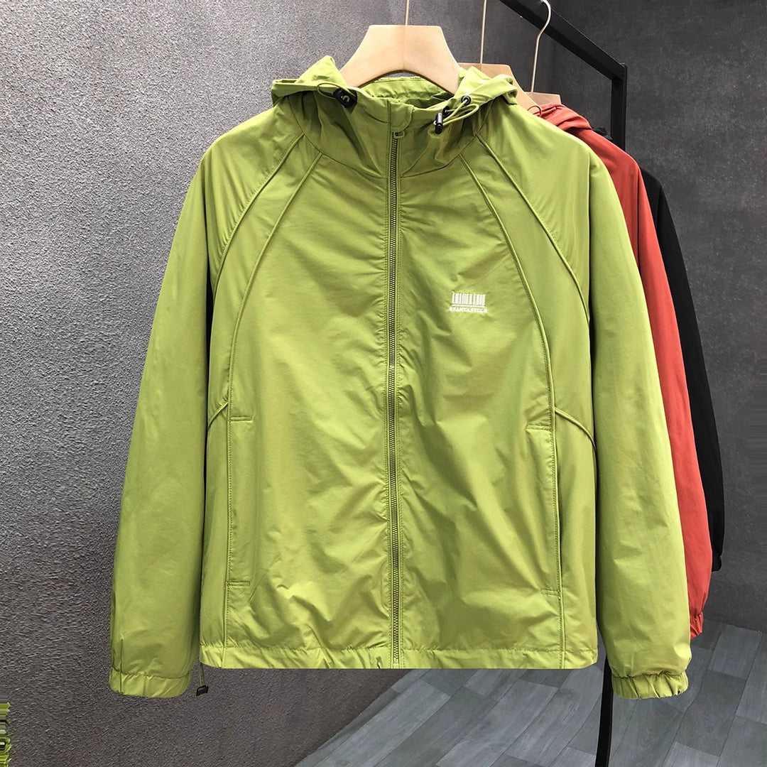 Herren Leichte Windjacke mit verstellbarer Kapuze Echoarchiv