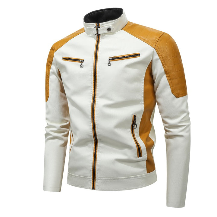 Herren Sportliche Kunstlederjacke mit hohem Kragen Echo Archiv