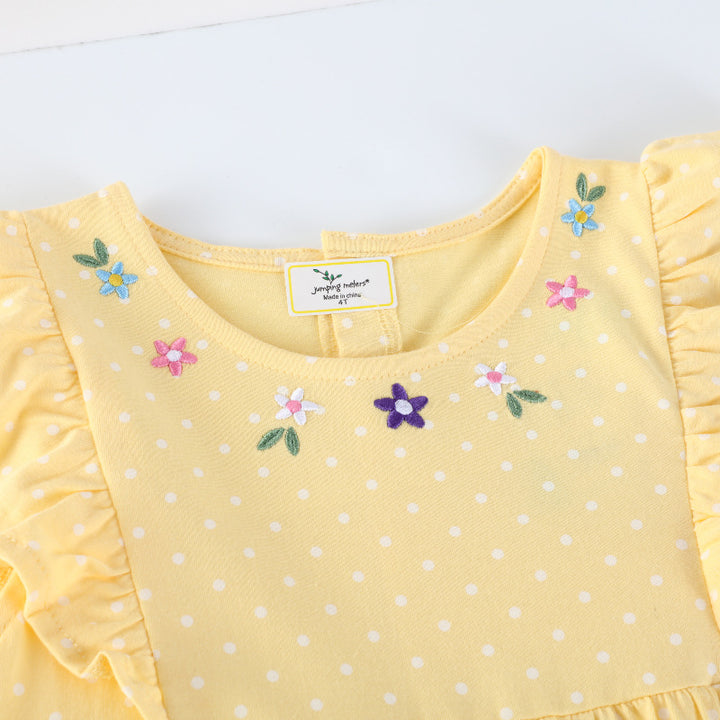 Mädchen Sommerkleid mit verspielten Hasen- und Blumenstickereien Echo Archiv