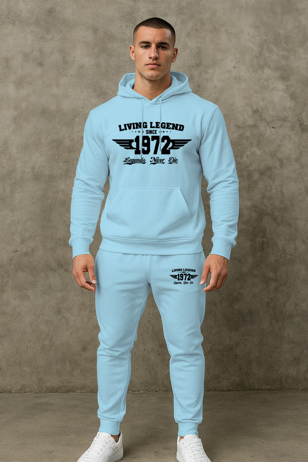 Herren Hoodie und Jogginghose Set mit modernem Druck Echoarchiv