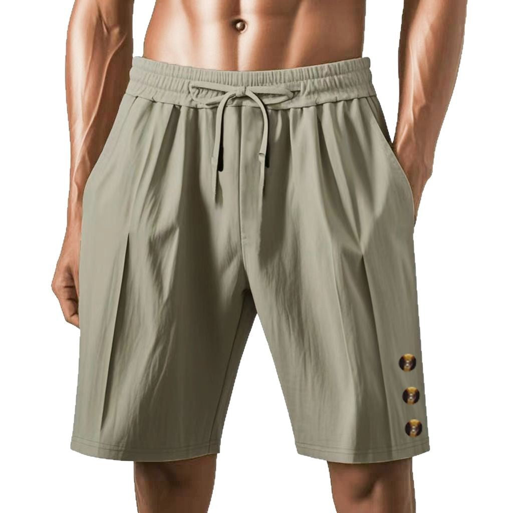 Herren lässige, atmungsaktive Strandshorts mit elastischem Bund und modernen Knopfdetails Echoarchiv