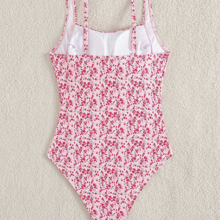 Damen Einteiliger Badeanzug mit floralem Rüschendesign Echo Archiv