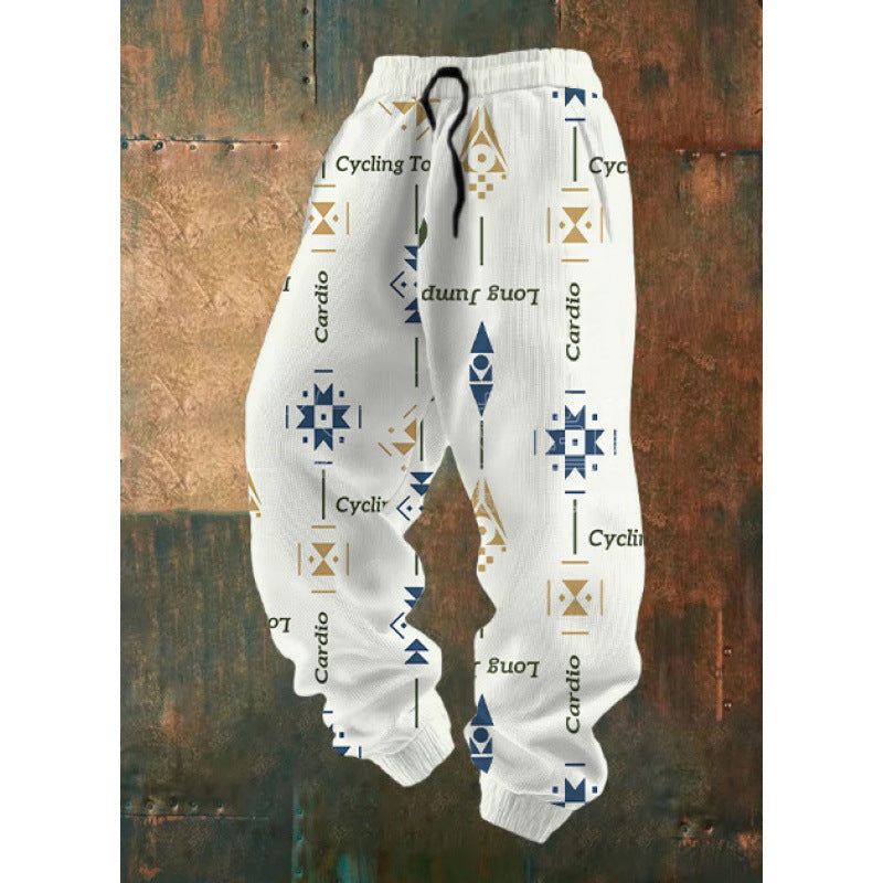 Damen Bequeme Freizeithose mit kreativem Druck Echoarchiv