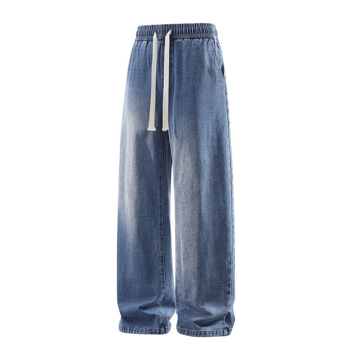 Herren Weite Denim-Freizeithose mit elastischem Bund, Tunnelzug & relaxed Baggy‑Silhouette Echoarchiv
